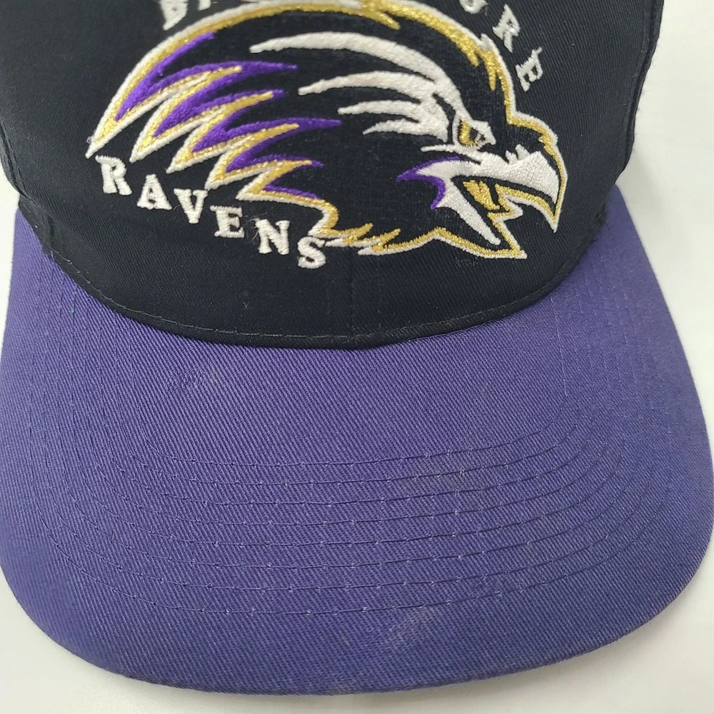 Vintage‎ Baltimore Ravens Hat Snapback (Fits Small) New Era KMG Black Purple NFL